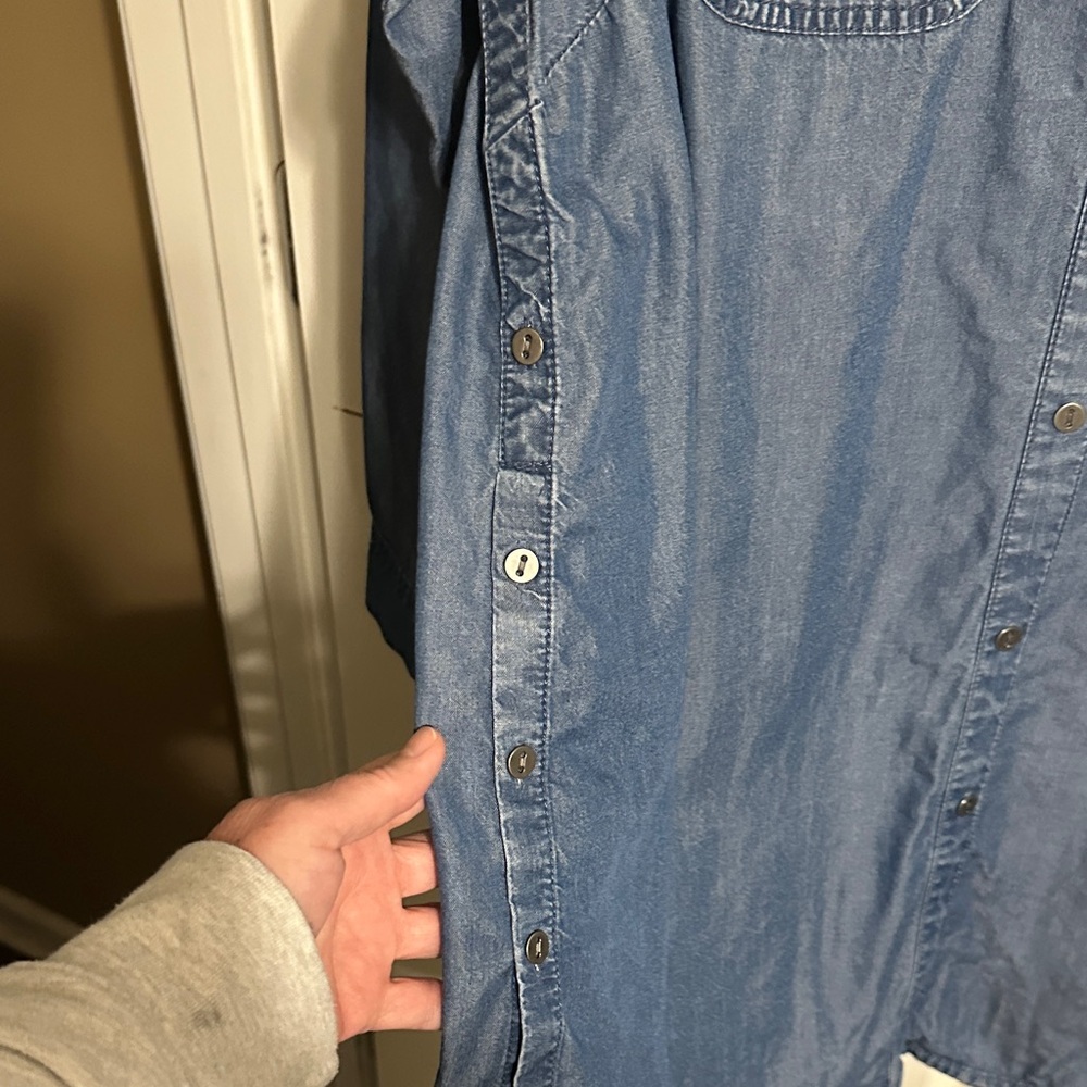 J. Jill Blue Denim Button Down Shirt - Picture 4 of 8